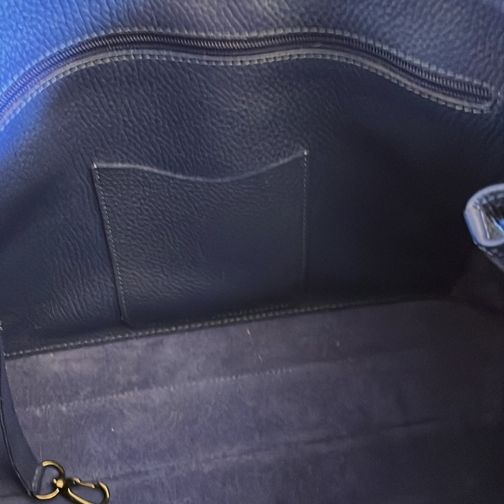 Longchamp Roseau medium tote in cobalt blue pebble leather - Picture 5 of 6